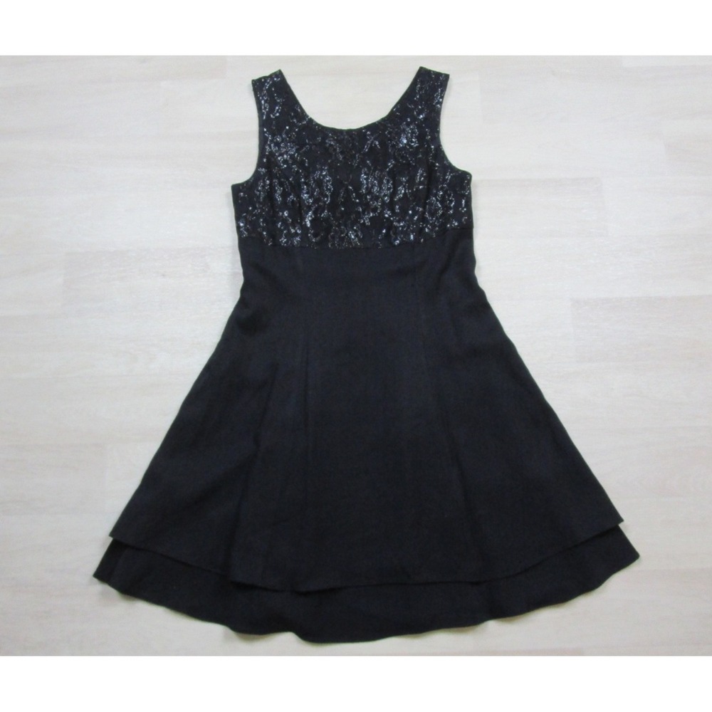 Vintage 90s Micro Mini Skater Dress (4) Fit Flare Open Back Lace Whimsigoth